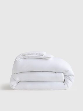 Quince Organic Cotton Sateen Comforter, King/Cal King in White